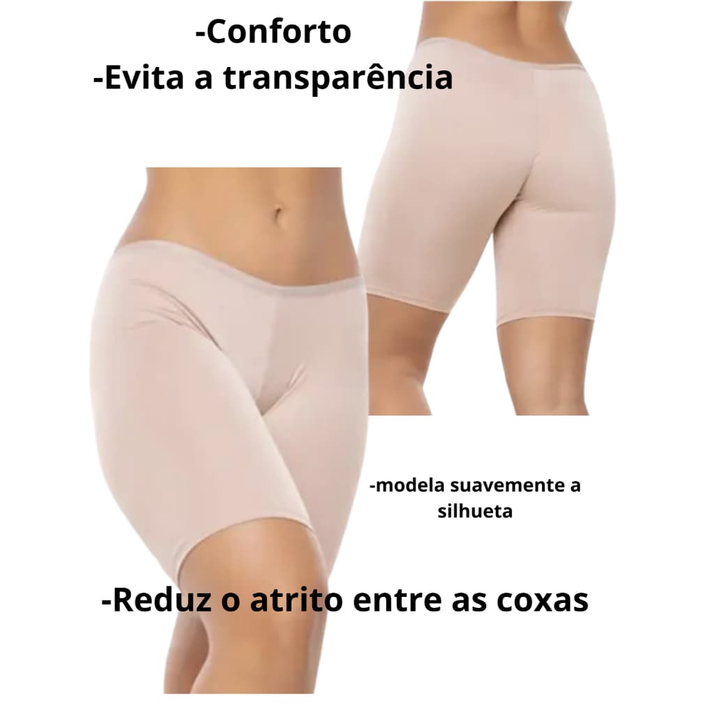 Short Anagua Segunda Pele Para Saia e Vestido Bermuda Básica Shortinho Íntimo Modelador Conforto
