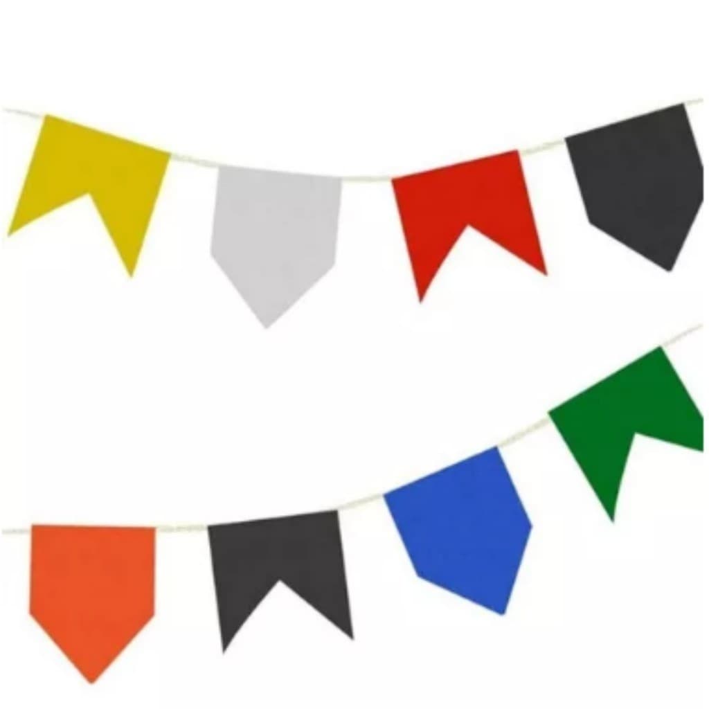 Kit Junino Bandeirinhas Festa Junina Plástico Decoração São João Bandeirola Colorida