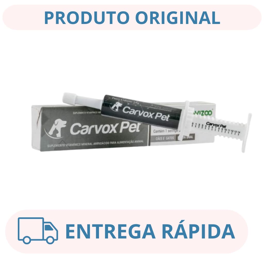 Carvox Pet Lavizoo Carvão Ativado para Cães e Gatos Suplemento 14g