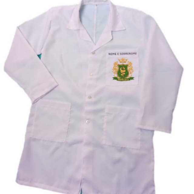 Jaleco masculino em oxford personalizado com bordado no bolso de medicina, veterinária, enfermagem, biomedicina...
