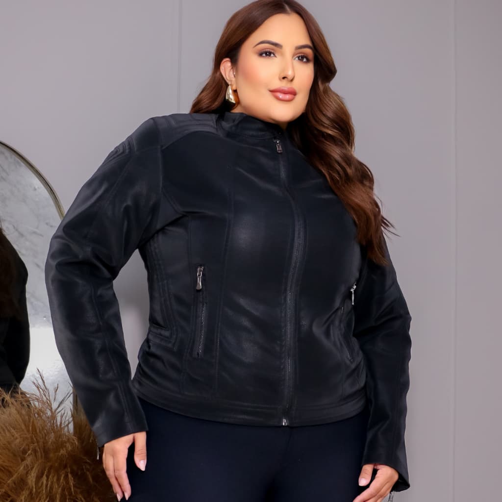 Jaqueta plus size couro tipo carmuça qualidade maxima tamango do g1 ao g4 quentinha casaco plus