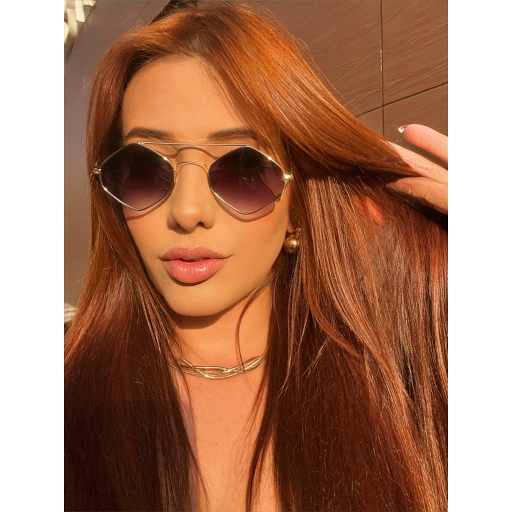 Oculos de sol Feminino Diamante Blogueira Europeus moda tik tok uv400 - Havai