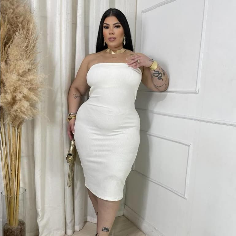 DRAPA PLUS - VESTIDO TOMARA QUE CAIA ASHLEY PLUS SIZE