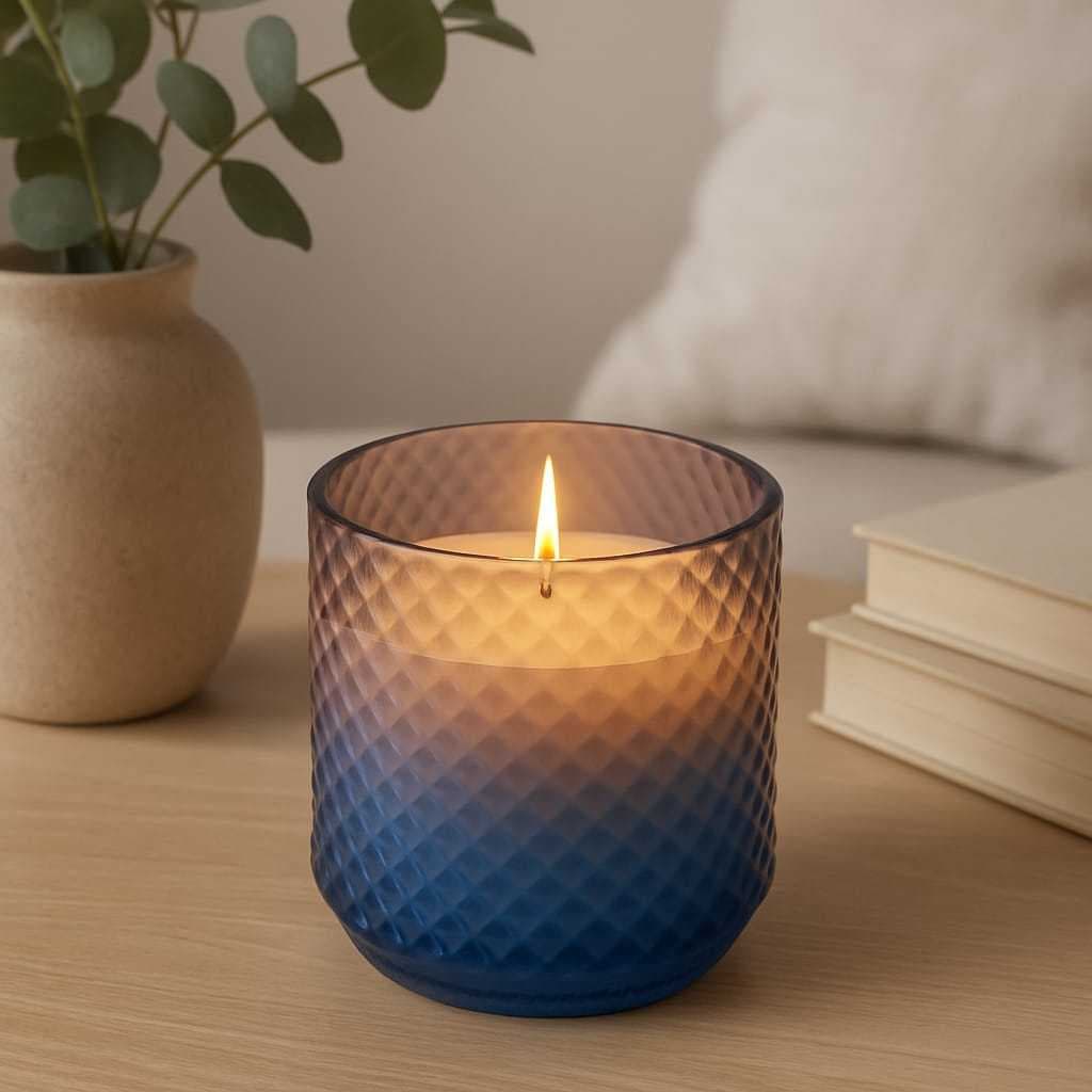 Castiçais Com Vela Aromática Decorativa 9 X 7  Vidro