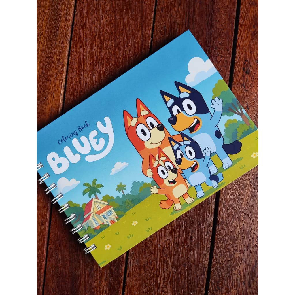 Livro de Colorir A5 - Bluey - 50 Folhas Grossas e Capa Dura - Caderno de Desenho e Pintura - Colorin