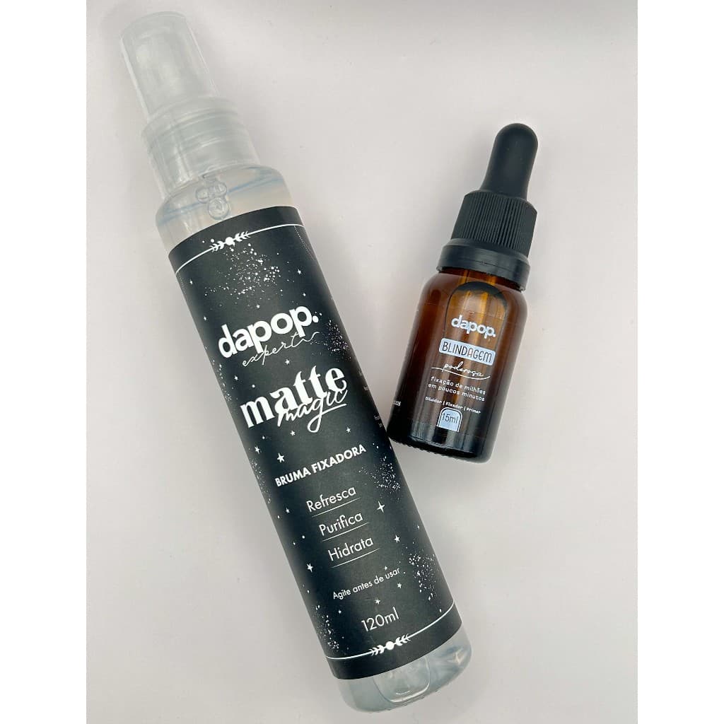 Kit Bruma Fixadora Dapop Matte Magic + Blindagem Poderosa Dapop 15ml