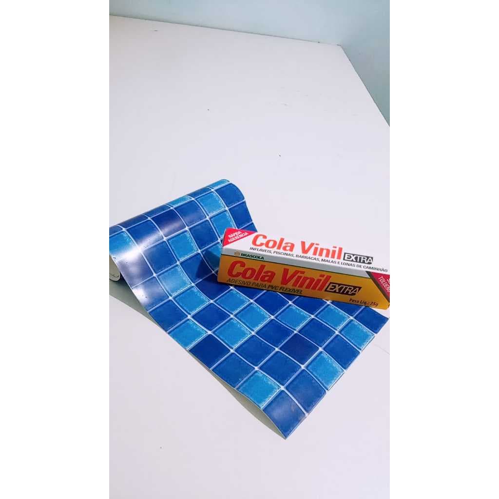 Remendo para Reparo em Infláveis Piscina de Vinil Kit Socorro Faixa de Vinil 15x20 e Bisnaga de Cola ESTAMPA SORTIDA