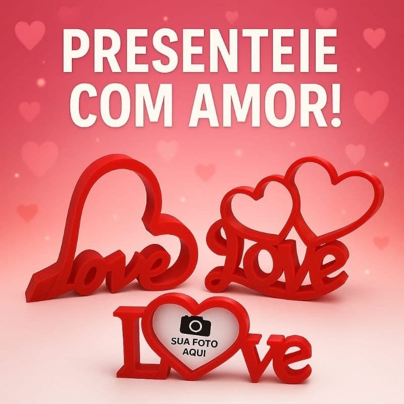 Enfeite LOVE – Decoração Romântica para Sala, Mesa ou Quarto | Presente para Casal ou Namorados