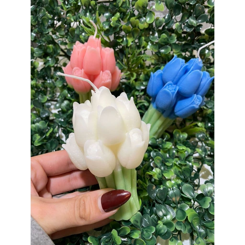 Velas Aromáticas Buquê de Tulipas 90g – Cera de Soja – Casamento, Festas - 01, 03 e 05 unidades