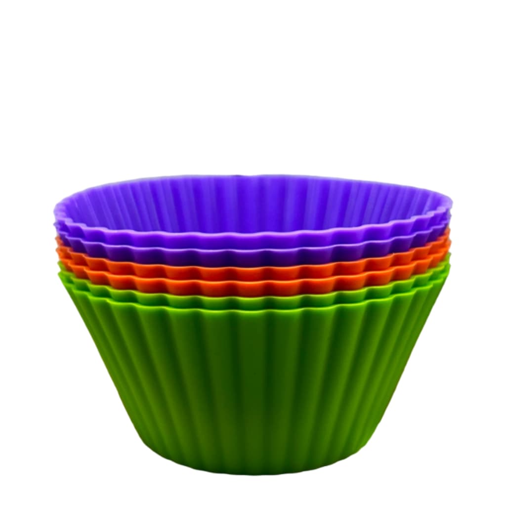 Forma De Silicone Para Cupcakes Muffins Bolinhos Doces 6pçs e 12pçs
