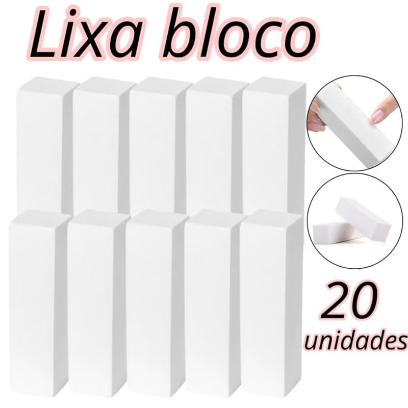 Lixa Bloco para Polimento de Unhas Esponja Manicure Unha Kit com 5/10 ou 20