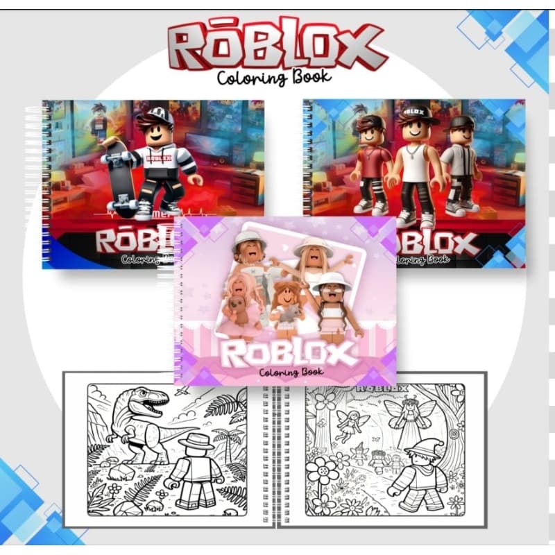 Livro de Colorir roblox com 50 folhas A5 capa flexível + brinde