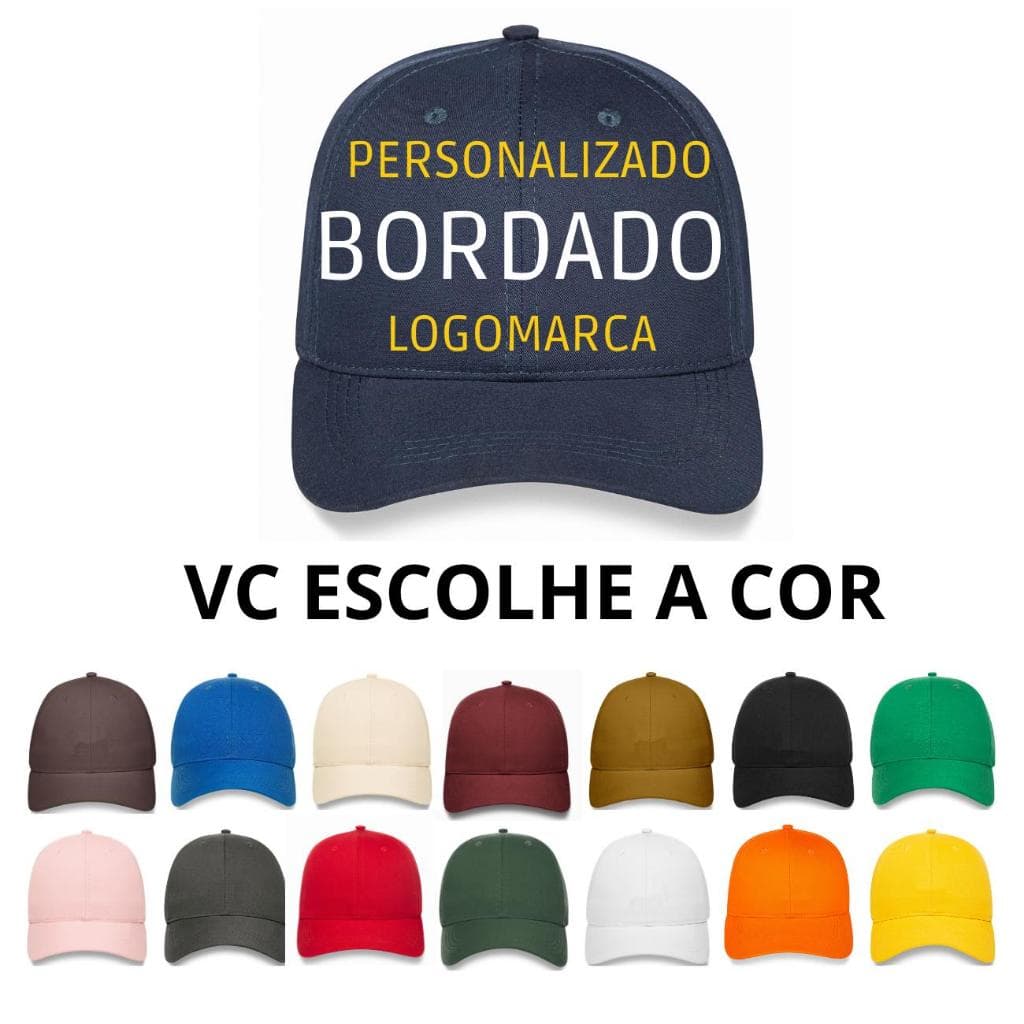 10un Bonés Personalizado Bordado (FRENTE) Modelo Dad Hat