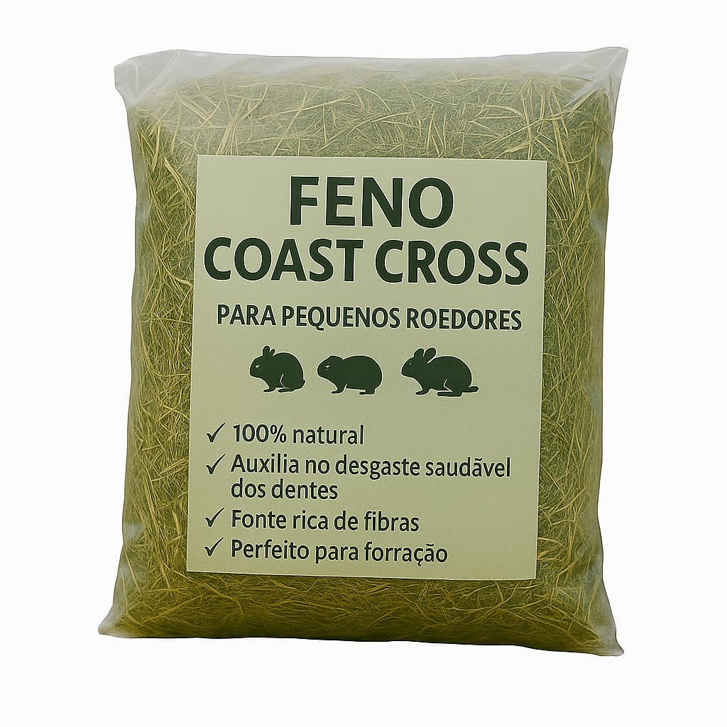 Feno Coast Cross Premium Verdinho Fresquinho Cheirosinho Coelho Porquinho da índia Hamster Chinchila