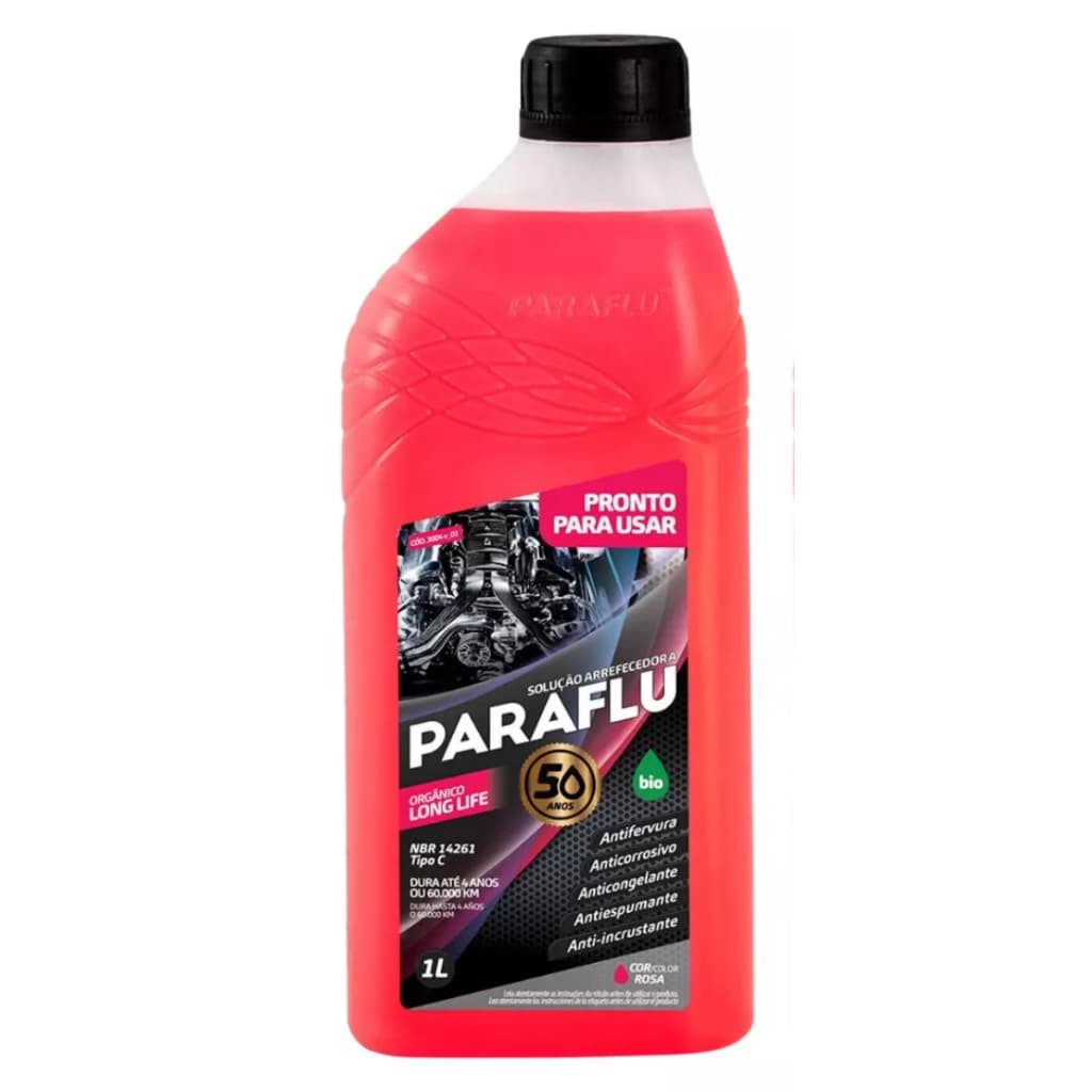 01 Paraflu Aditivo Radiador Rosa Pronto Para Uso Bio Life Orgânico Arrefecimento