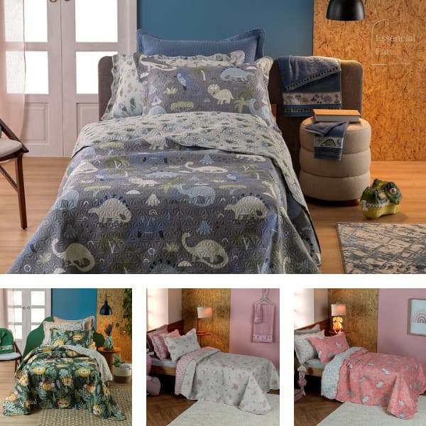 Kit Cobre Leito Infantil 3 peças Casal Appel Estampado - Casual Kids