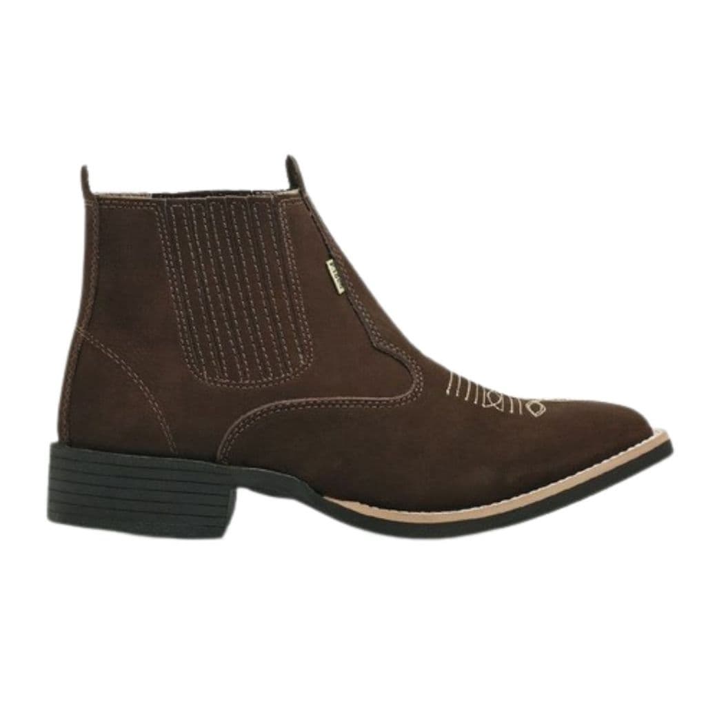 Bota Botina Country Texana Masculina Em Couro Legitimo Premium F1000