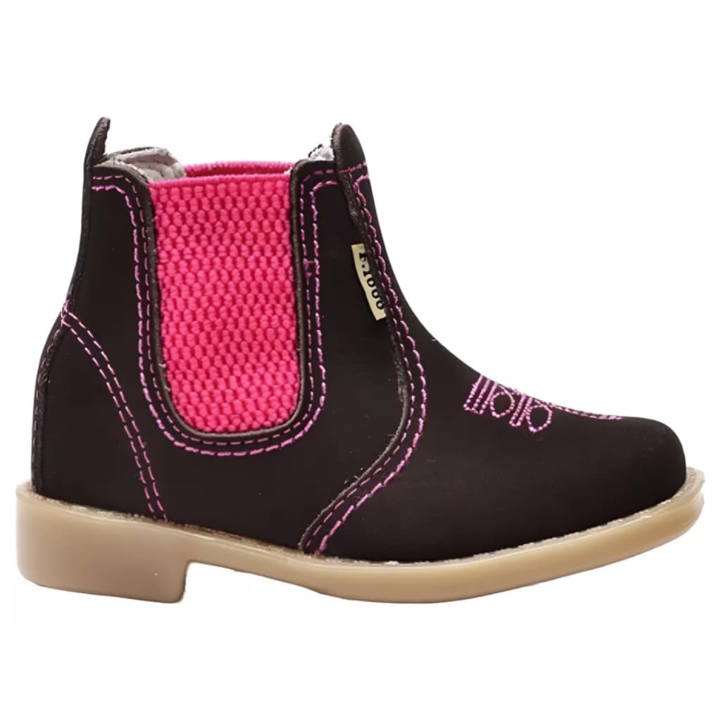 Bota Botinha Feminina Country Rosa Em Couro Legitimo Envio Já Premium