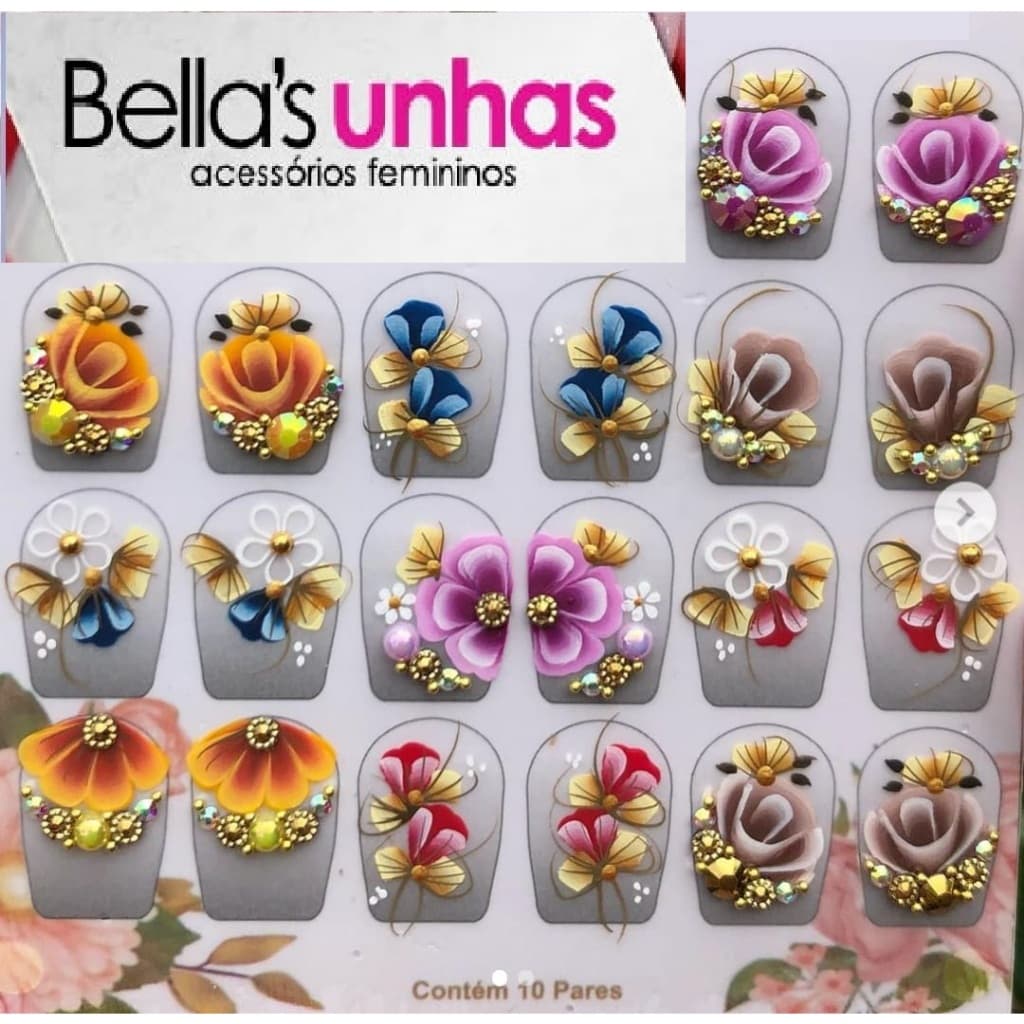 160 Adesivos Artesanais para Unhas, peliculas para unhas, jóiai, pedrarias, strass - PREMIUM