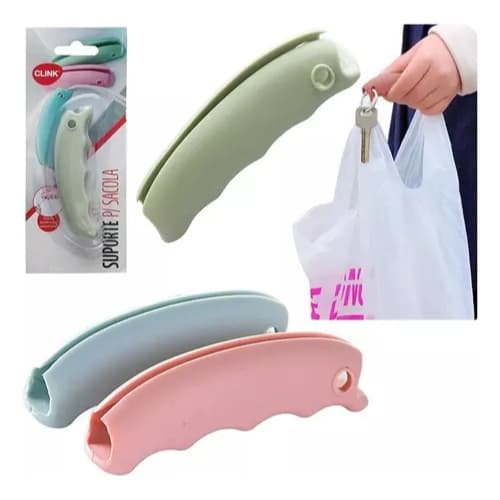 Kit 2 Suportes Para Alças De Sacolas Plásticas Compras Super Mercado