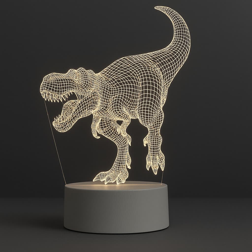 Luminária LED 3D de Mesa/Luz Noturna Presente/Decoração- T-rex, tiranossauro rex, dinossauro,animais
