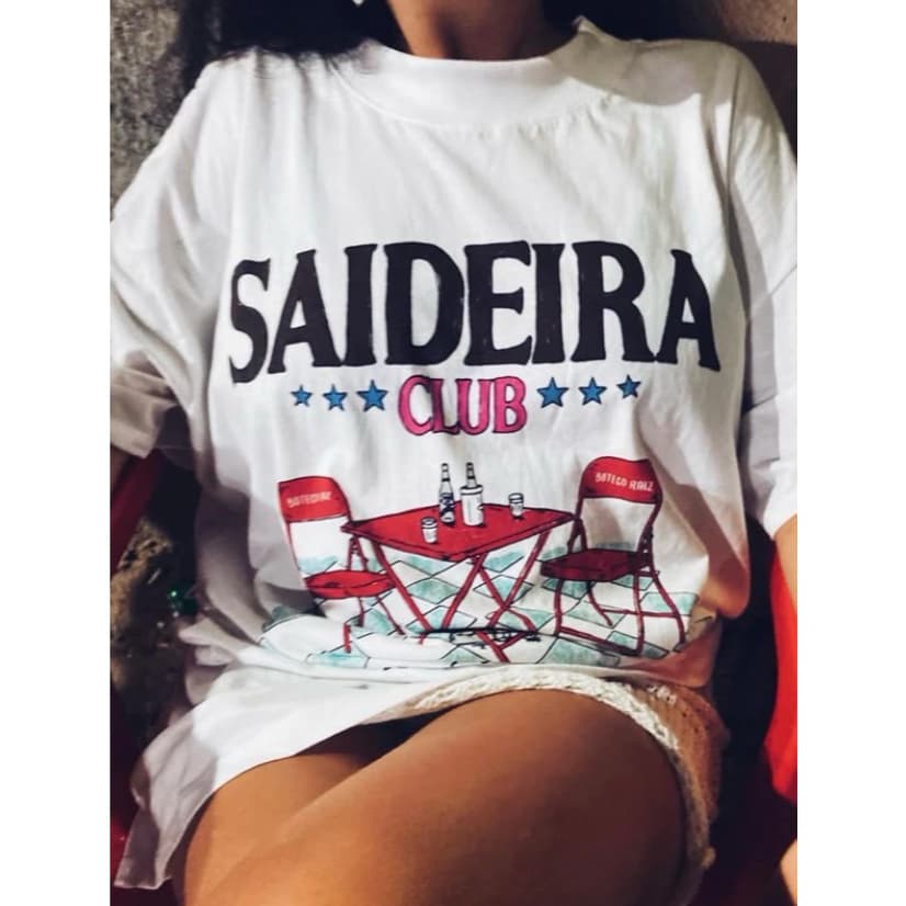 Camiseta SAIDEIRA CLUB Unissex básica urbana estampada m preço único 100% algodão DTG oversized streetwear t-shirt