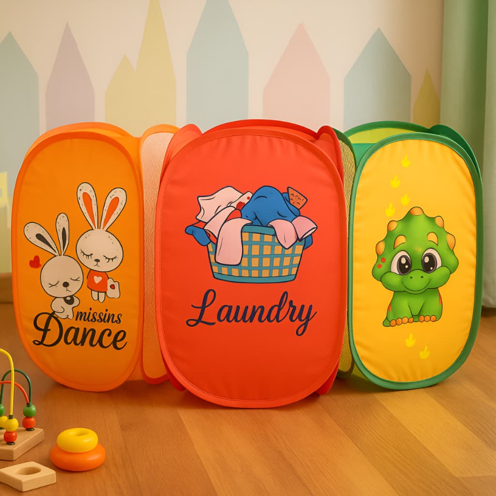Cesto Organizador Multiuso Porta Treco Brinquedos Roupas Infantil Dobrável