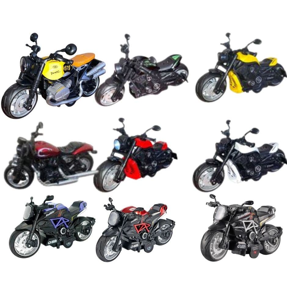 Moto Motinha Coleção Acende Farol Com Som Fricção Miniatura