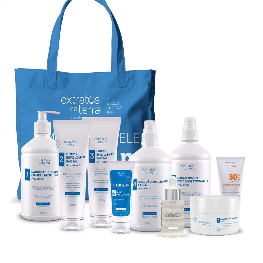 Kit Limpeza de Pele Tecnologia Exossomos Completo Profissional com Exocalm e Exointense Bolsa Exclusiva
