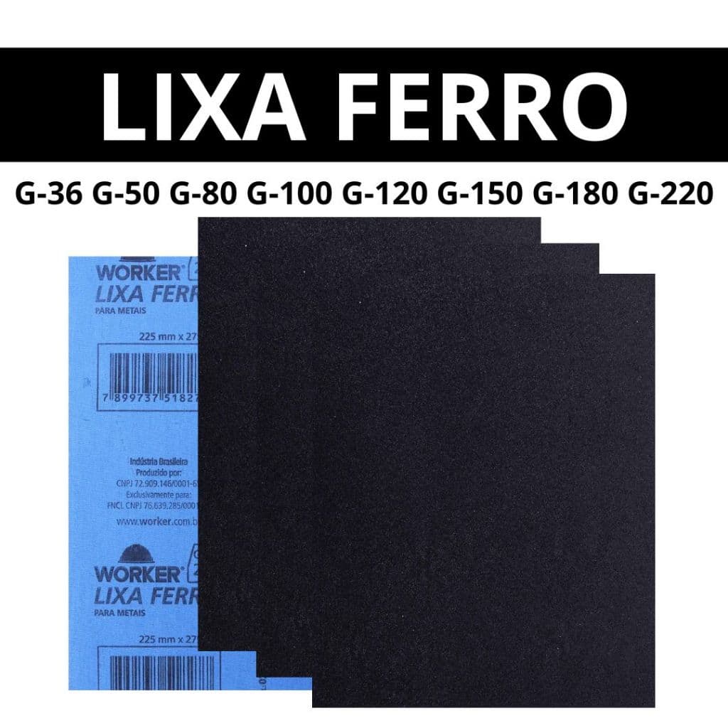 Lixas Lixa Ferro/Aço Fina Média Grossa Grão 36, 60, 80 ,100, 120, 150 180 até 220 Remove Tinta Ferrugens de Metais