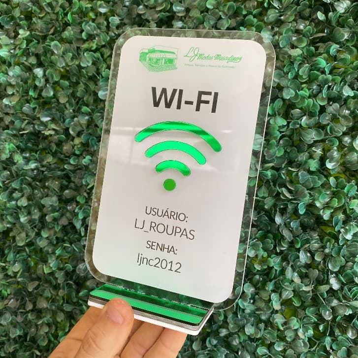 Placa Leitura 1 QR Code Acrílico Espelhado Personalizada Prática e Moderna