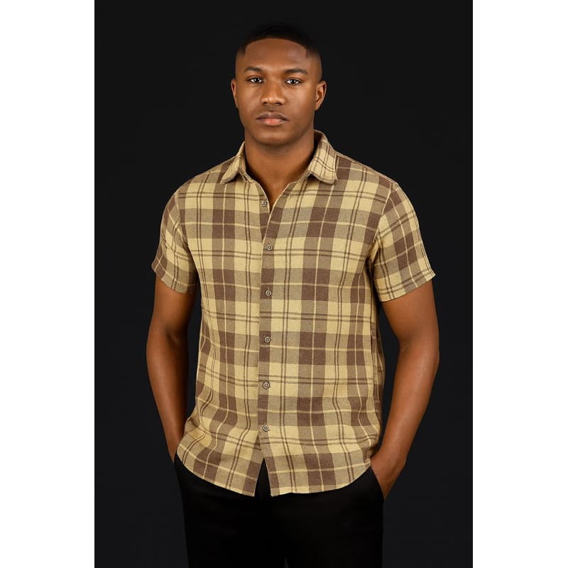 camisa xadrez lançamento linho grosso top