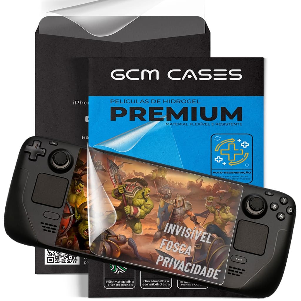 Pelicula Hidrogel Steam Deck LCD ou OLED Gamer Fosca/ Invisivel Flexível Resistente TPU Premium