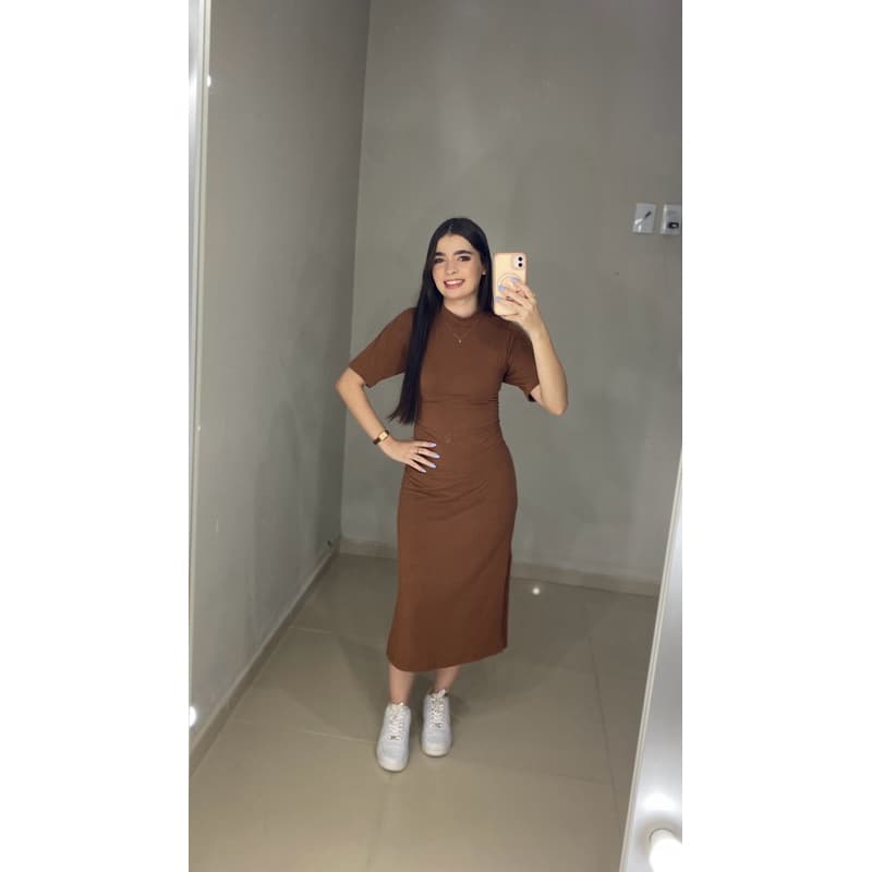 Vestido Tubinho Mídi Moda Feminina