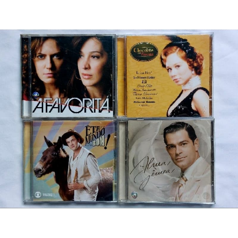 lote 4 cds novela a favorita nacional chocolate com pimenta nacional  ETA MUNDO BOM  alma gemea SEMINOVOS