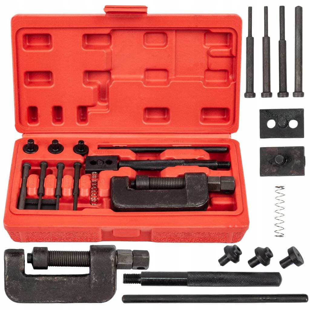 Kit Ferramenta Maleta Chave Extrator Corrente Pino Moto Sacar Rebitador