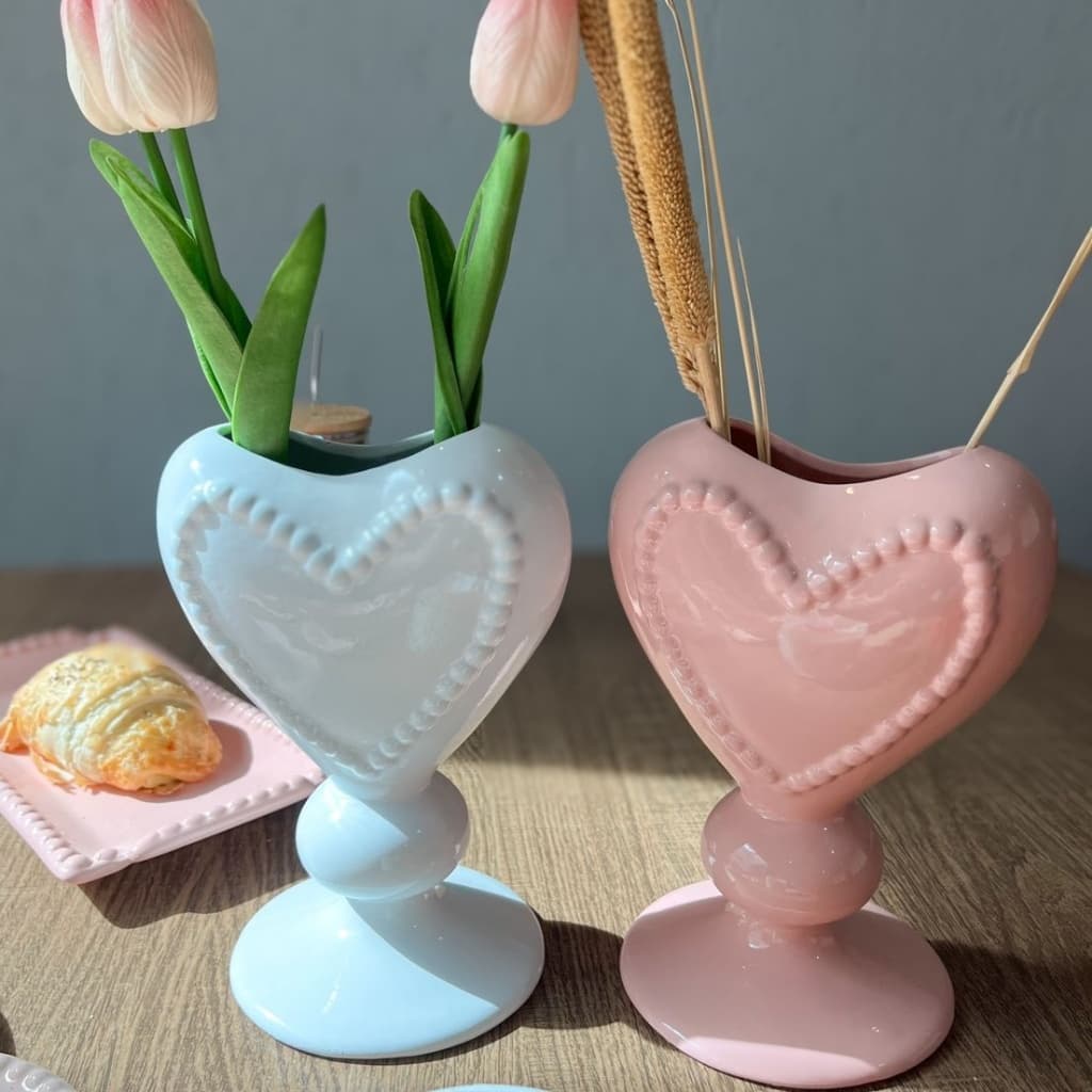 Vaso Coração Cerâmica Love Day