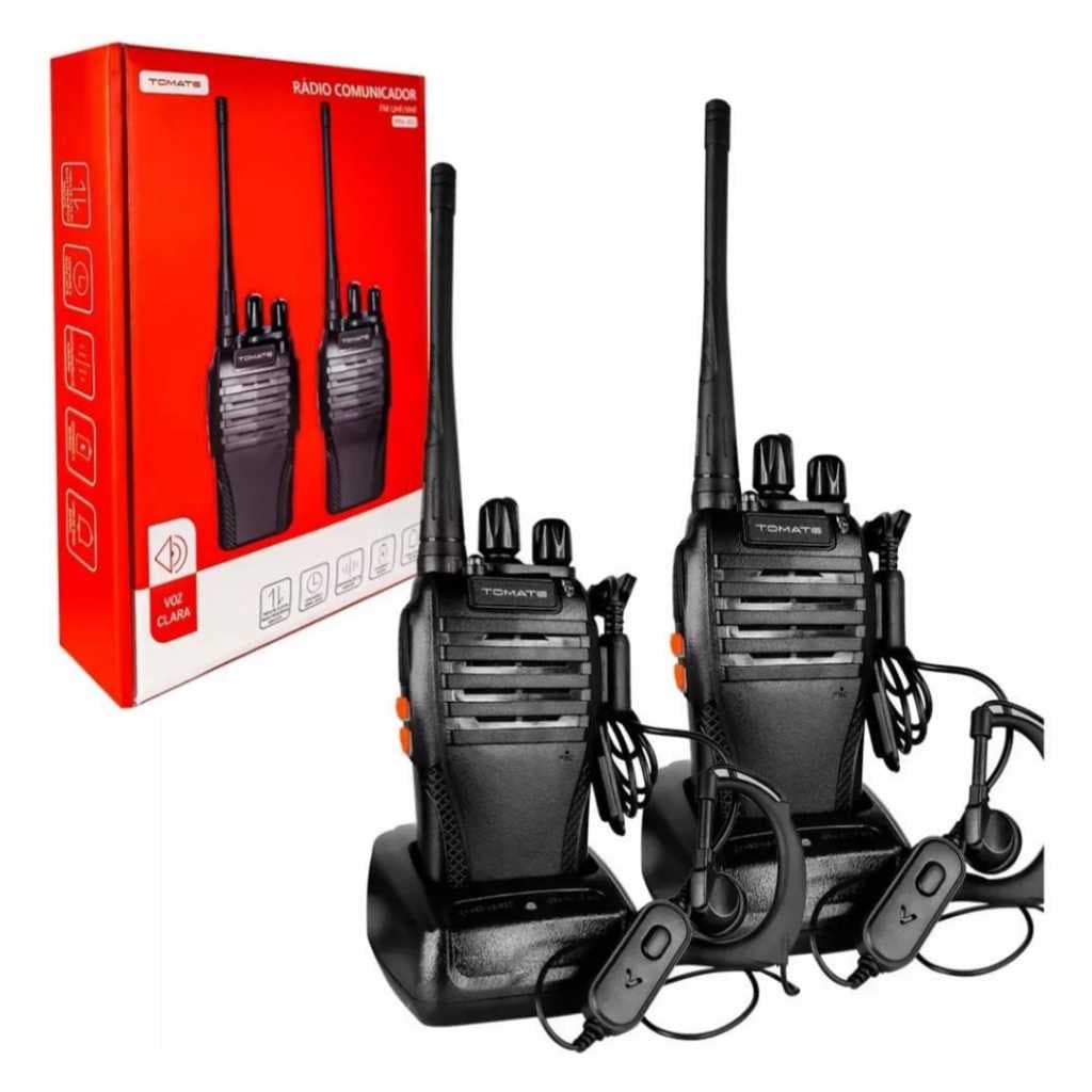 Kit 2 Rádio Comunicador Profissional Tomate Walktalk MRA-002