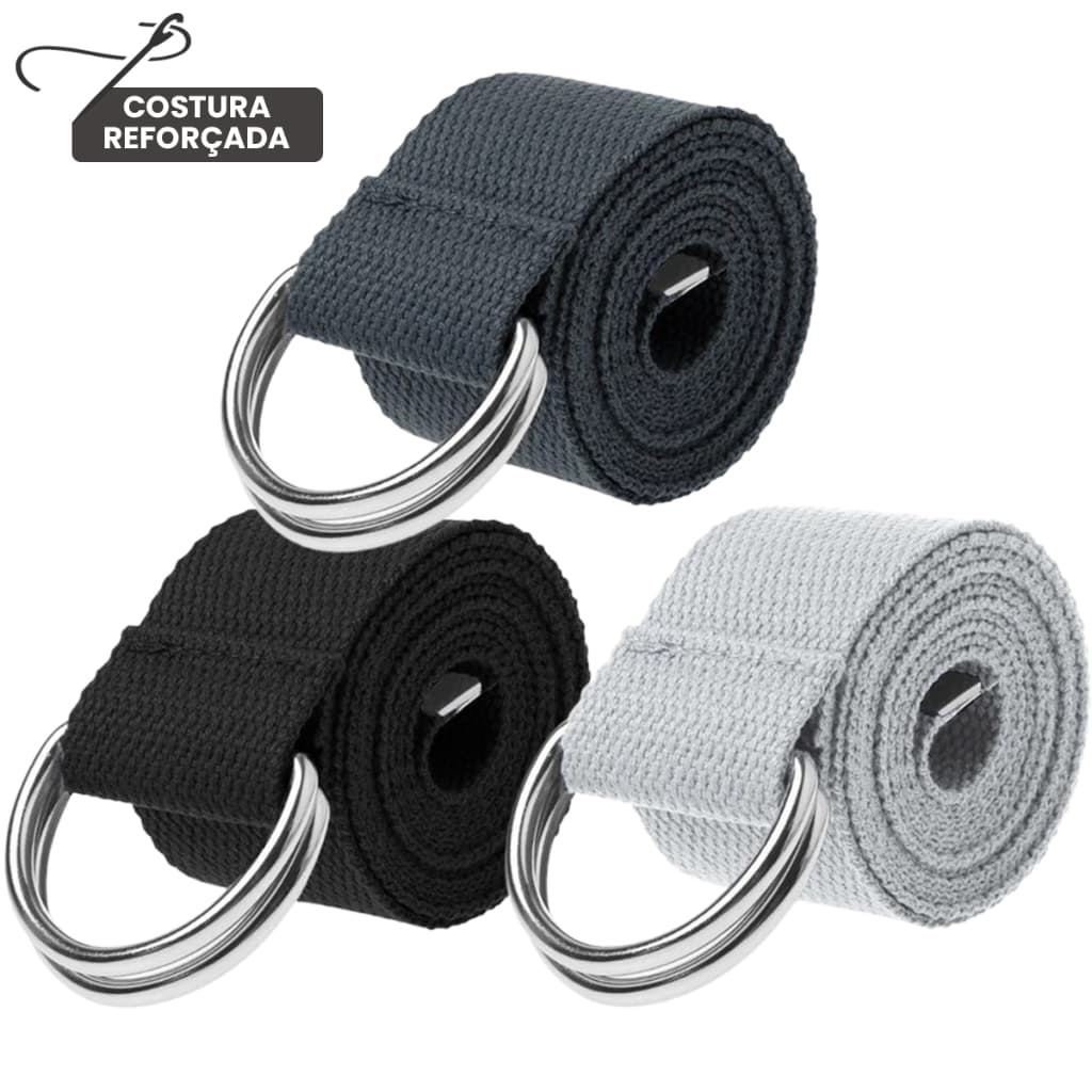 Cintos Masculinos Meia Argola Lona Resistente Versátil