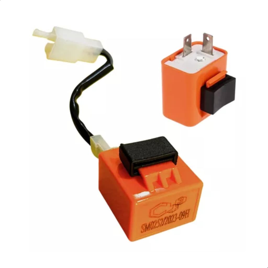 Relé Pisca 2 Pinos Moto LED 12V com Controle de Velocidade e Chicote