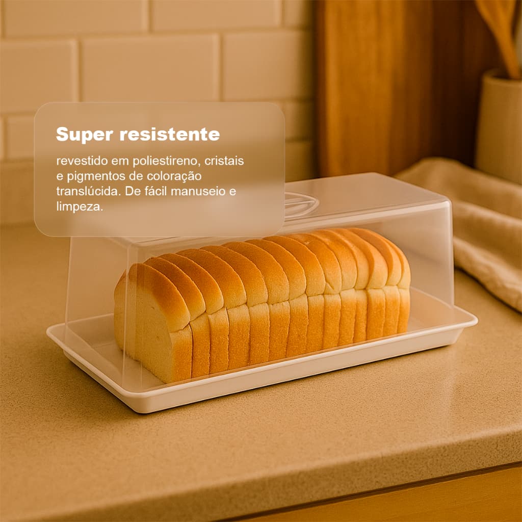Porta Pães UZ – Plástico Resistente Tampa Lisa