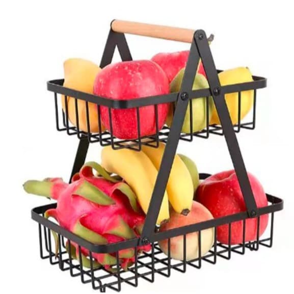 Fruteira de Mesa Cesto Multiuso Portátil Organizador para Casa Cozinha 2 ou 3 Andares Envio Já!