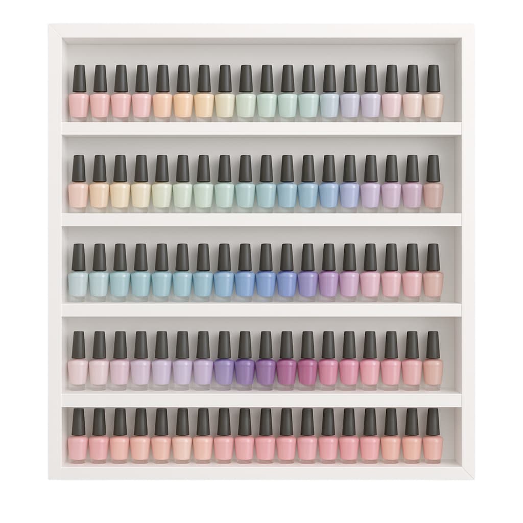 Nicho Expositor Organizador de Esmaltes Esmalteira de Parede Manicure Salão 200 Esmaltes MDF Branco