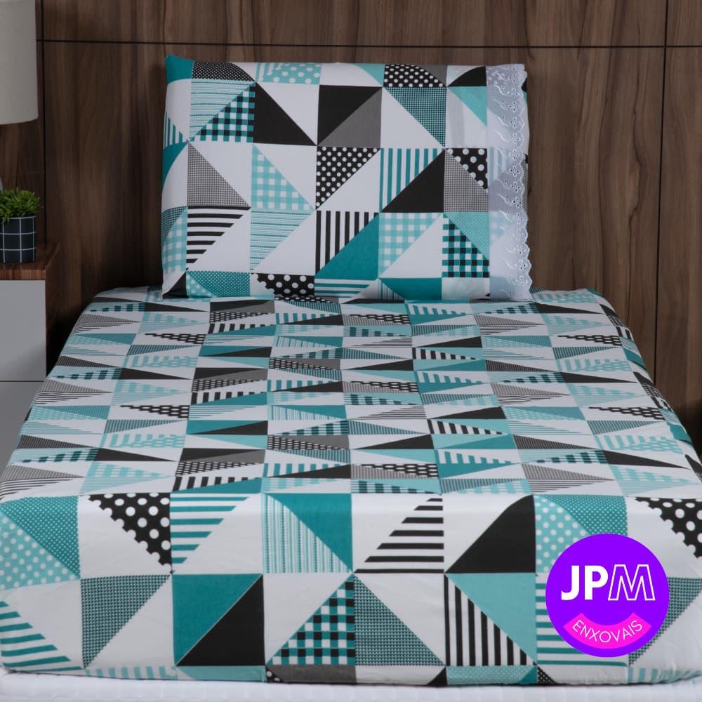 Jogo de Lençol Lesie 2 Peças Estampado Premium Elegância, Alta Costura e Conforto em Cada Detalhe
