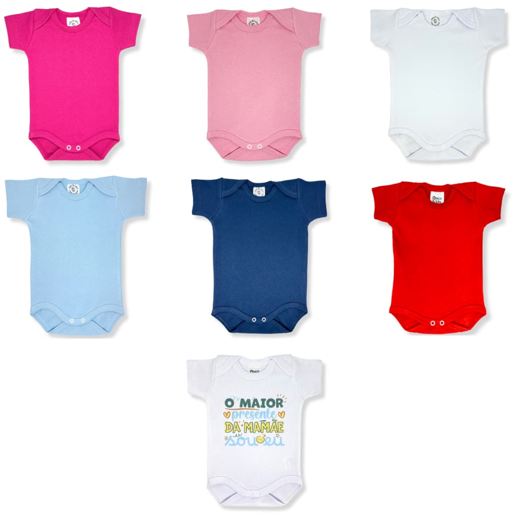 Kit 4 Body Bebê Manga Curta 100% Algodao Roupa Neutra Unissex Menino Menina Bory Conforto