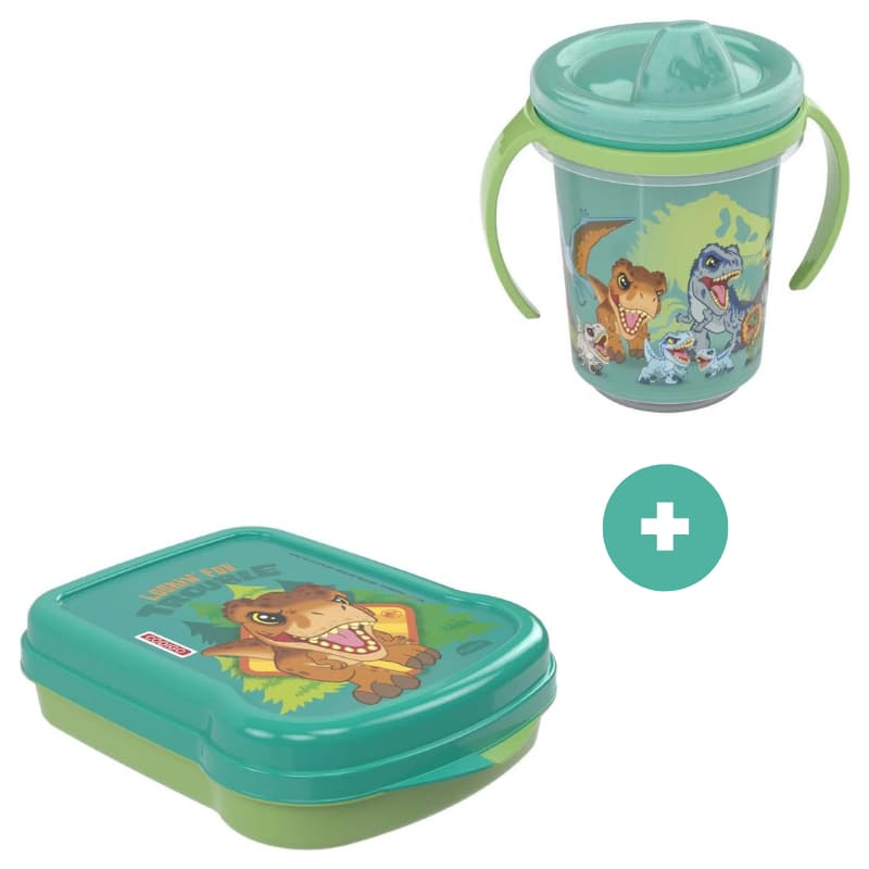 Kit Sanduicheira Jurassic Baby + Caneca Trio Jurassic Baby 280ml