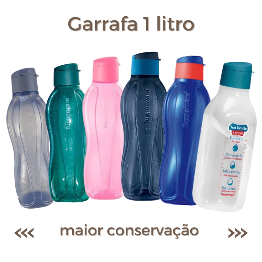 Garrafa Tupperware 1litro várias cores disponíveis