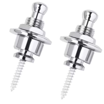 Par de Strap Lock trava de correia / alça cromado de instrumentos de cordas Straplock