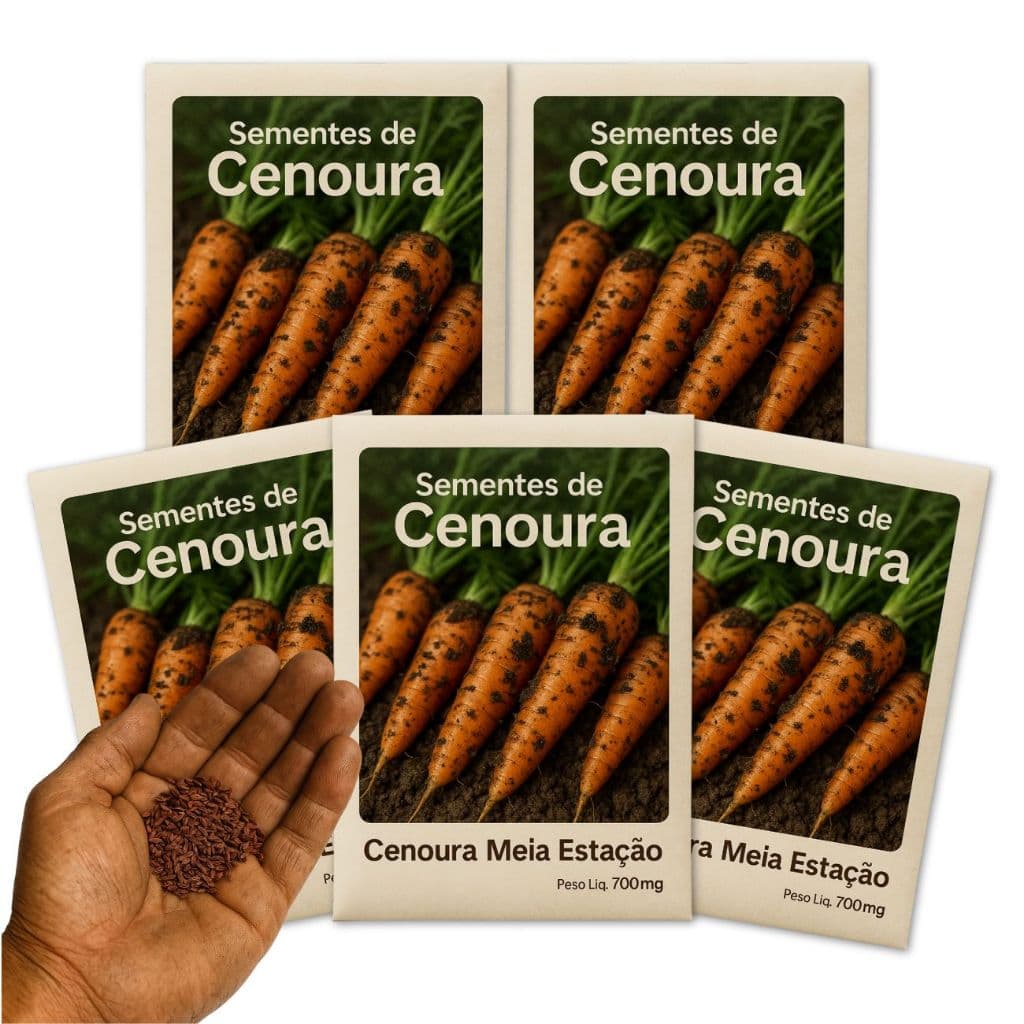 Sementes de Cenoura Nantes Milena – Cultive cenouras doces e crocantes em sua horta - Kit 5 Pct