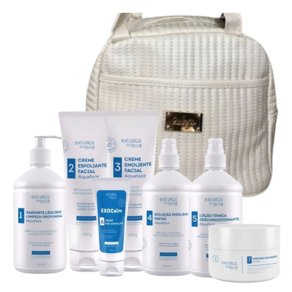 Kit Limpeza De Pele Completo Extratos Da Terra + Necessaire